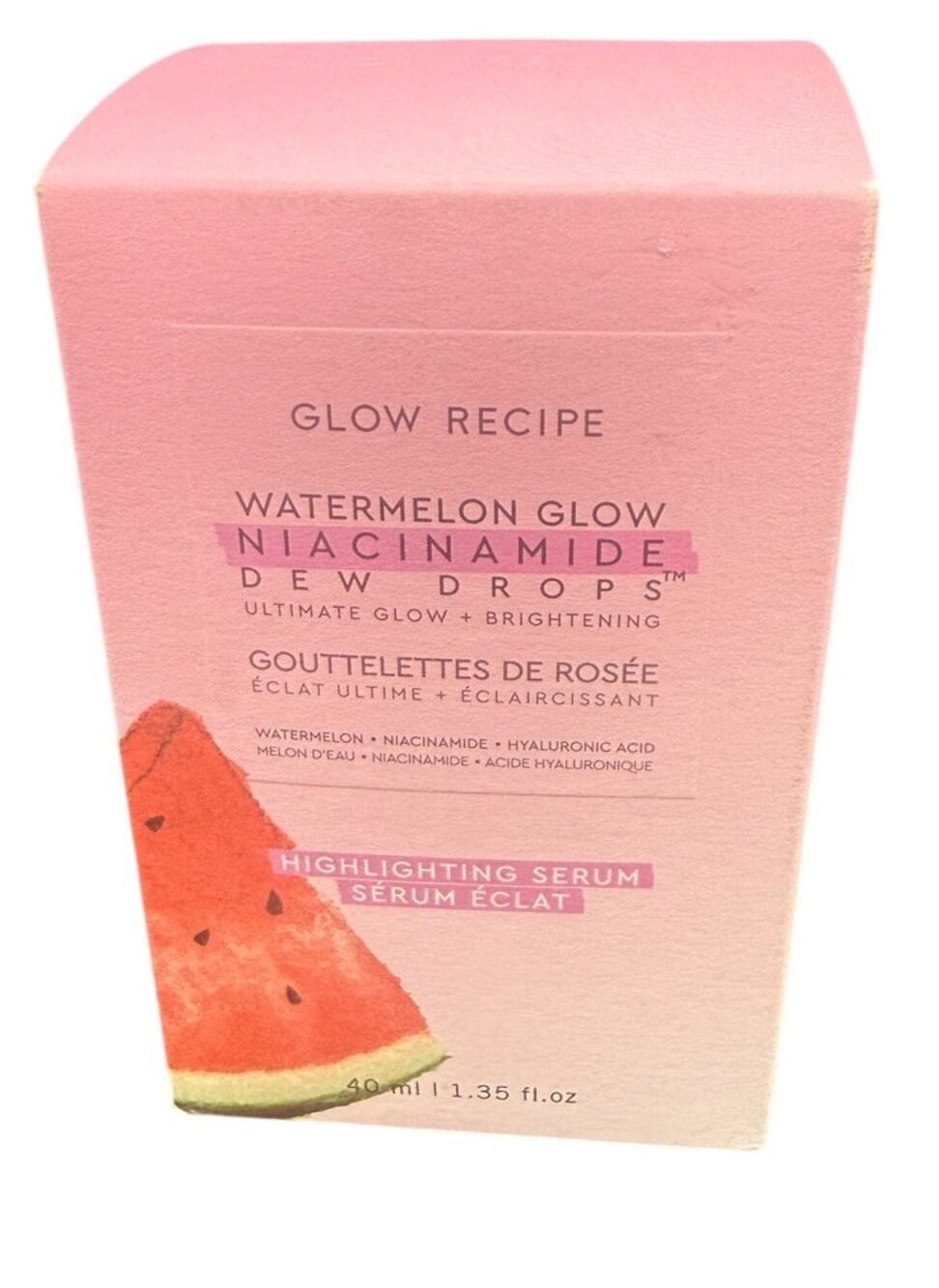 NEW Glow Recipe Watermelon Glow Niacinamide Dew Drops Serum 40ml 1.35 Fl Oz